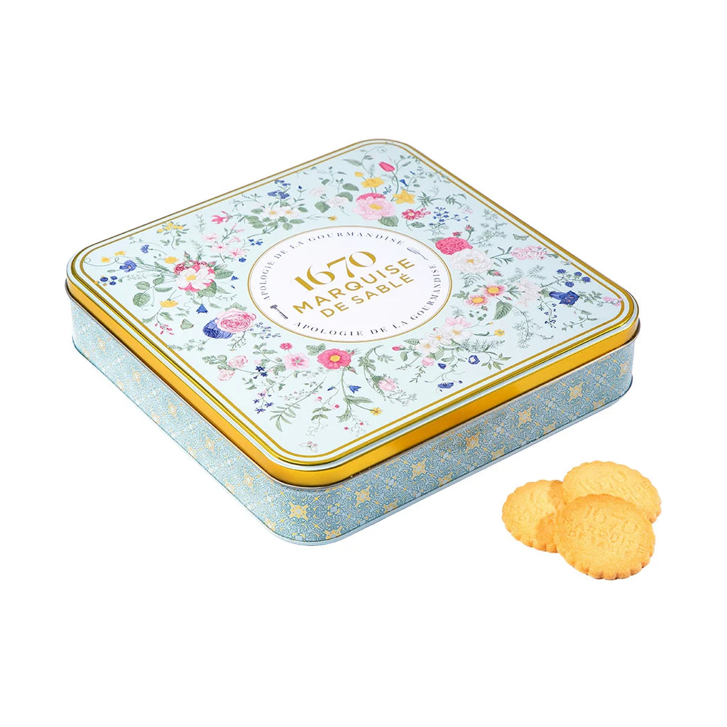 "Bouquet Sauvage" metal tin with an assortment of sablé cookies - 400 g